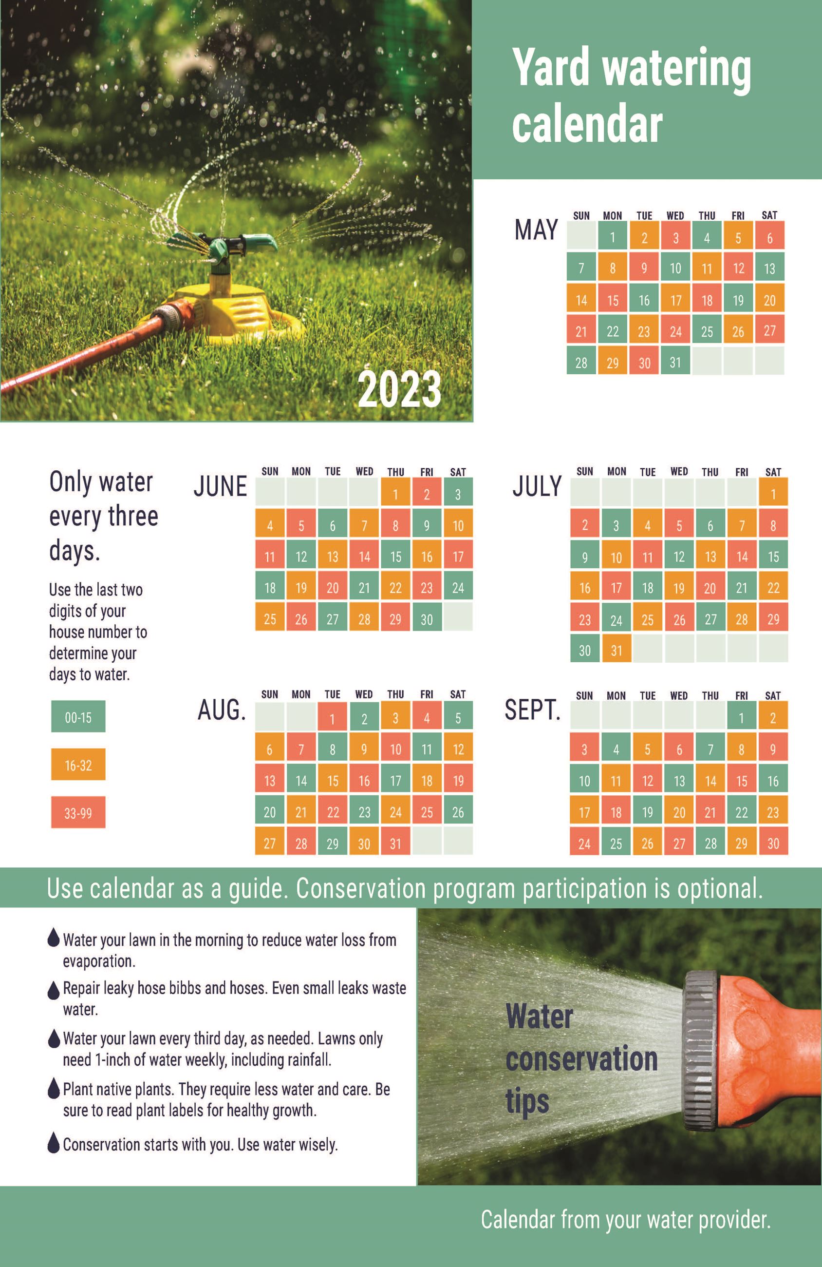 2023 Watering Calendar